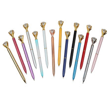 Load image into Gallery viewer, 14PCS Kawaii Ballpoint Pen Big Gem Metal Ball Pen