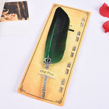 Load image into Gallery viewer, Beautiful Feather Dip Fountain Pen